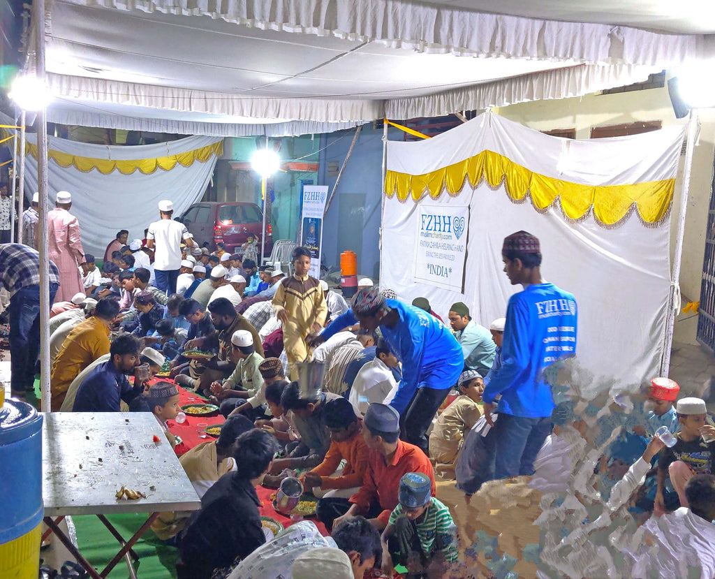Hyderabad, India - Participating in Month of Ramadan Appeal Program by Serving Blessed Iftar with Cold Drinks & Hot Meals to 2000+ Homeless & Less Privileged People