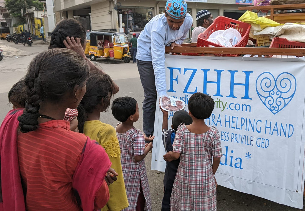 Hyderabad, India - Honoring the Welcoming of the Holy Month of Rabi’ul Thani by Distributing Holy Qurban Meat to Local Community's Madrasa/School Children & Less Privileged Families
