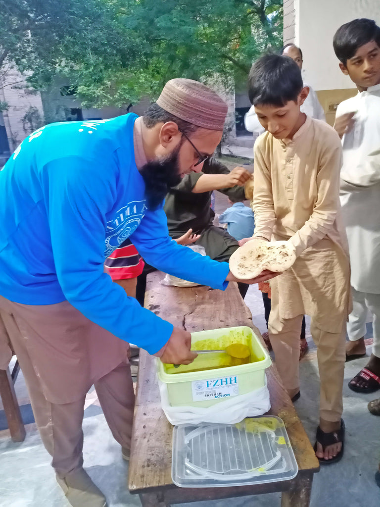 Faisalabad, Pakistan - Participating in Orphan Support Program & Mobile Food Rescue Program by Serving Hot Meals to 110+ Beloved Orphans & Less Privileged Children at Local Community's Orphanage