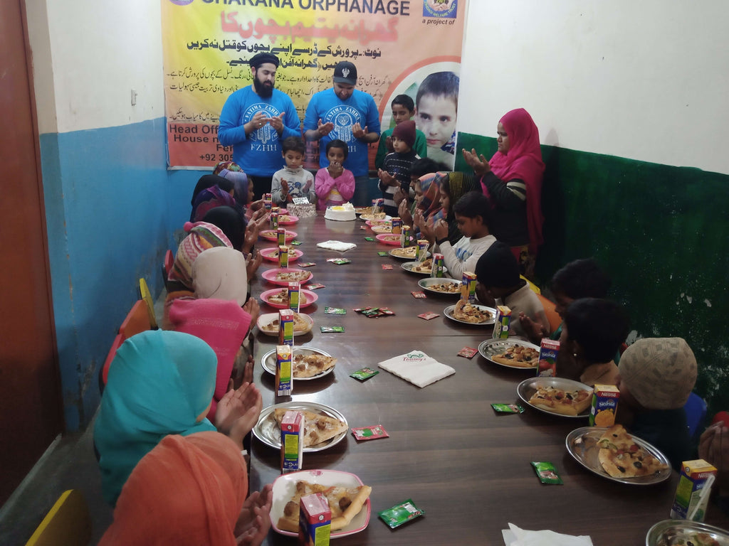Honoring Wiladat of Shaykh Abu Ahmad as Sughuri (Q) by Serving Beloved Orphans Pizza, Juice & Blessed Birthday Cakes – PK