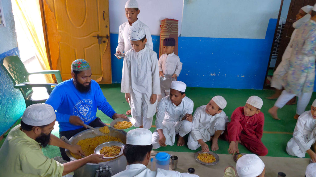 Hyderabad, India - Participating in Mobile Food Rescue Program by Serving Hot Meals to Beloved Orphans, Madrasa Students, Homeless & Less Privileged Families