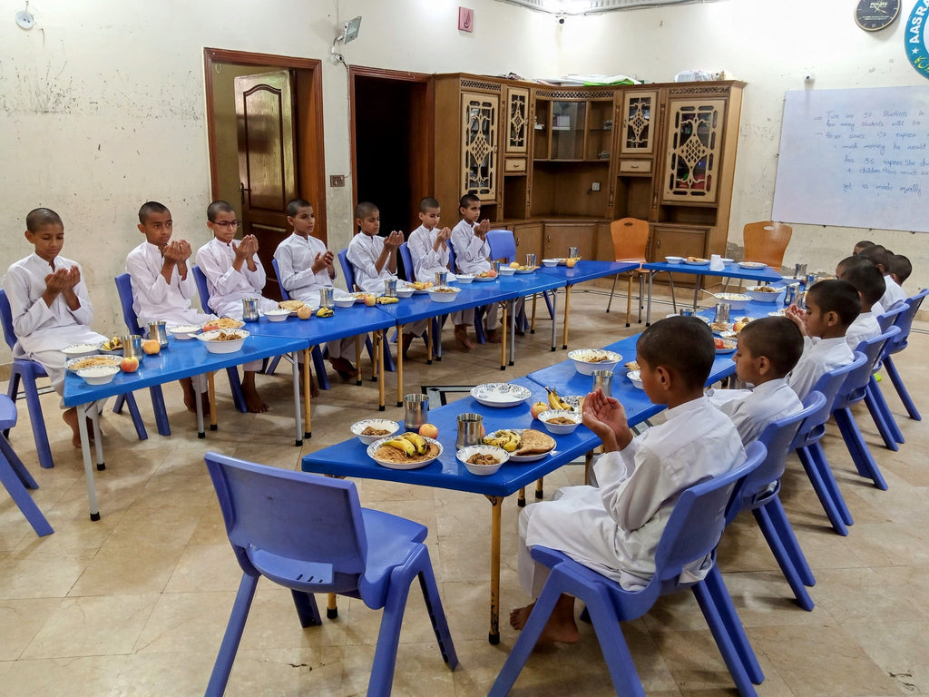 Lahore, Pakistan - Participating in Orphan Support Program & Mobile Food Rescue Program by Serving Fresh Fruits & Hot Meals to Beloved Orphans at Local Community's Orphanage Serving Beloved Orphans & Less Privileged Children