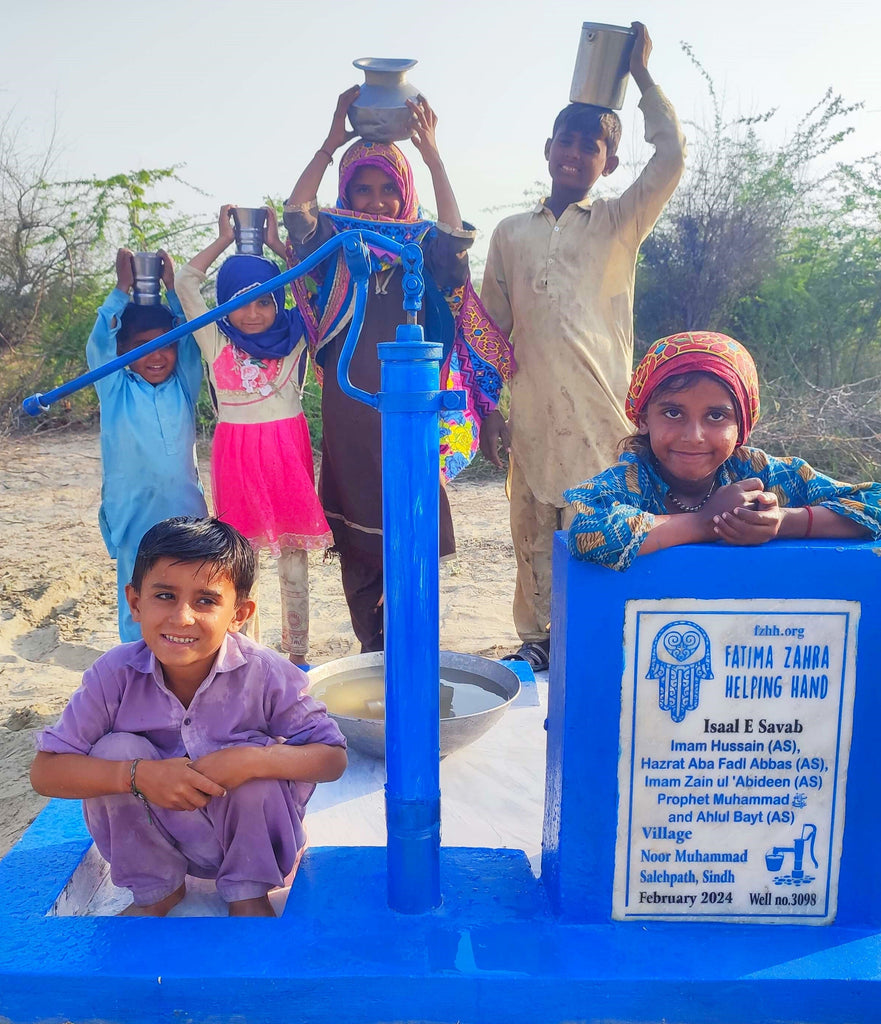 Sindh, Pakistan – Imam Hussain (AS), Hazrat Aba Fadl Abbas (AS), Imam Zain ul Abideen (AS) Prophet Muhammad SAW and Ahlul Bayt (AS) – FZHH Water Well# 3098
