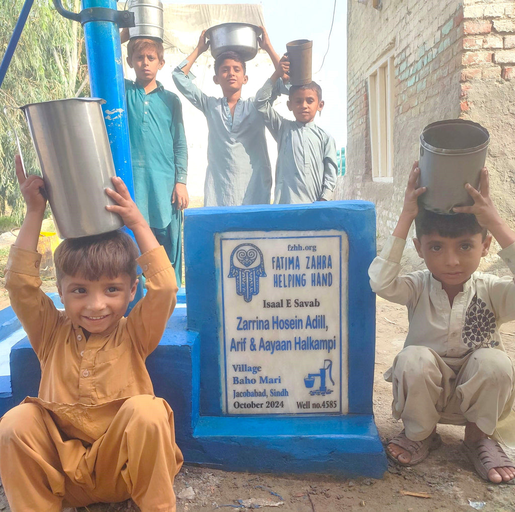 Sindh, Pakistan – Zarrina Hosein Adill, Arif & Aayaan Halkampi – FZHH Water Well# 4585