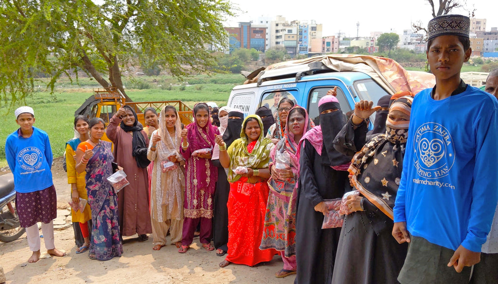 Hyderabad, India - Participating in Our Holy Qurbani Program & Mobile Food Rescue Programs by Processing, Packaging & Distributing Holy Qurbani Meat from 15+ Holy Qurbans to 190+ Homeless & Less Privileged Families