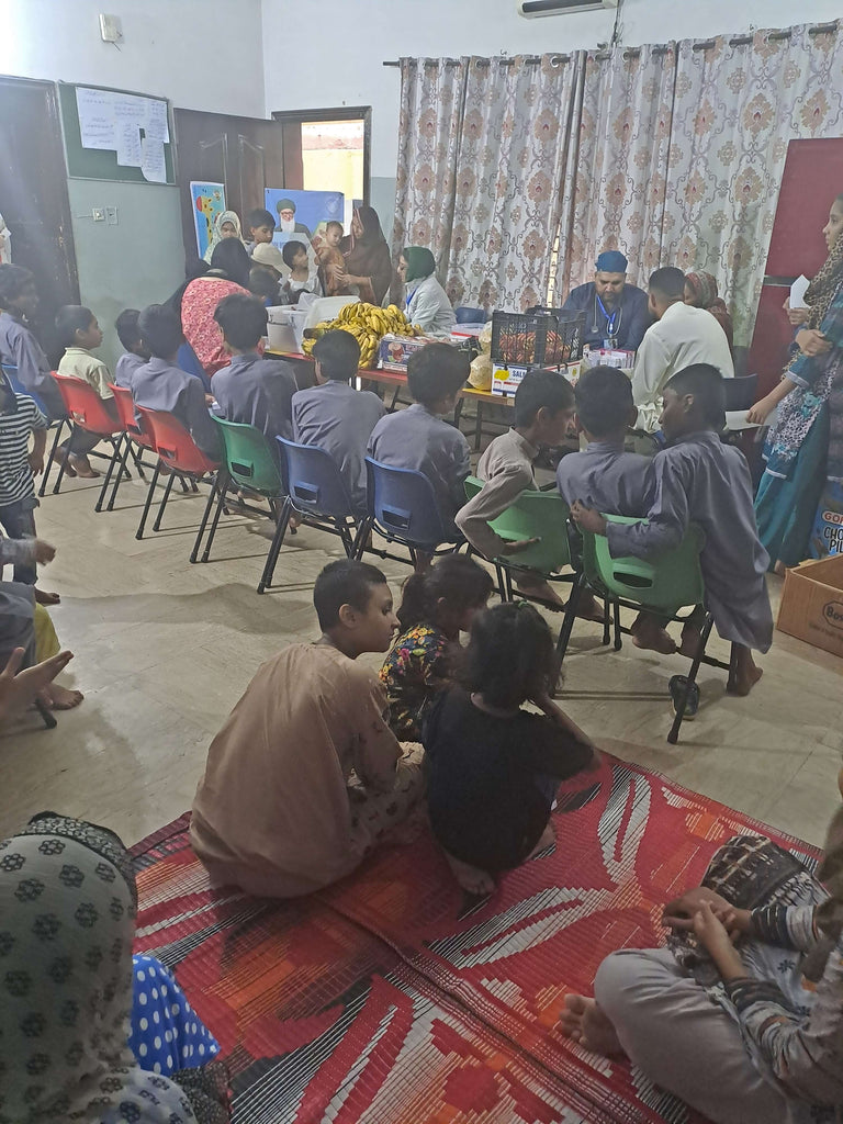 Lahore, Pakistan - Participating in Pediatric Ward & Orphan Support Program by Setting Up Free FZHH Medical Camp Providing Essential Medical Checkups, Medicines with Multivitamins, Deworming Sessions & Distributing Goodie Bags to 52+ Beloved Orphans