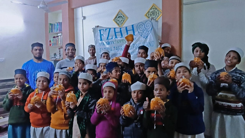 Hyderabad, India - Participating in Our Mobile Food Rescue Program by Preparing, Packaging, Serving & Distributing Hot Homemade Meals to 150+ Less Privileged Madrasa Children & Homeless Families