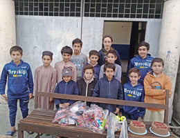 Lahore, Pakistan - Participating in Orphan Support Program by Distributing Brand New Sporting Equipment & Goodie Bags Filled with Gifts and Serving Blessed Birthday Cakes to Beloved Orphans at Local Community's Orphanage