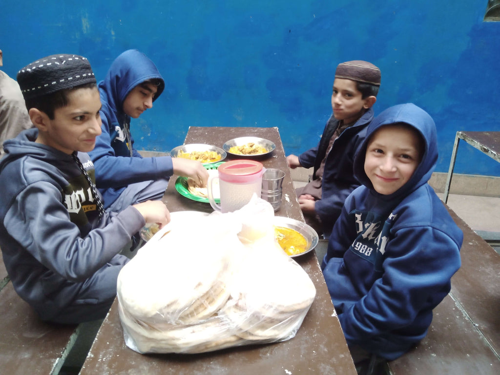 Lahore, Pakistan - Participating in Orphan Support Program & Mobile Food Rescue Programs by Serving Hot Meals & Blessed Cake to 15+ Beloved Orphans at Local Community's Orphanage