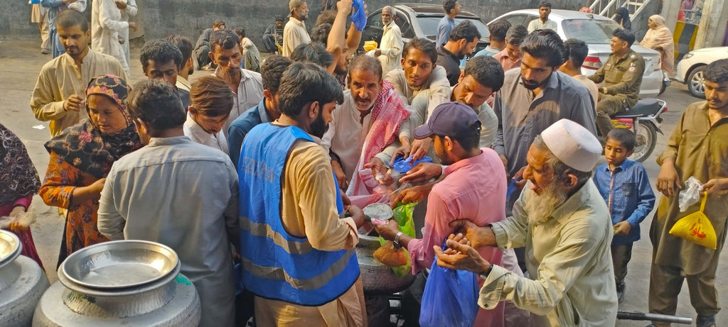 Lahore, Pakistan - Participating in Mobile Food Rescue Program by Distributing Hot Meals (Biryani) to 60+ Less Privileged People at Local Community's Holy Shrine