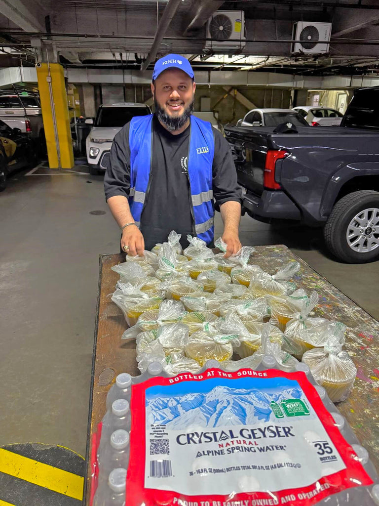 Los Angeles, California - Participating in Mobile Food Rescue Program by Preparing, Packaging & Distributing 35+ Hot Meals with Water to Local Community's Homeless Shelter Serving Less Privileged People