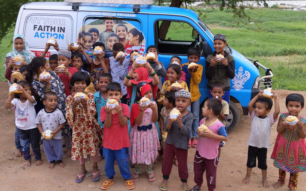 Hyderabad, India - Participating in Orphan Support Program & Mobile Food Rescue Program by Distributing Hot Meals to Local Community's Madrasa Students, Homeless & Less Privileged Families