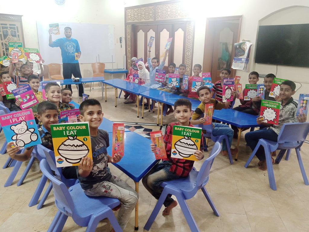 Lahore, Pakistan - Honoring the Holy Shahadat (Witnessing) of Amer l-Mumineen Sayyidina Umar al-Farouq ع & Holy Wiladat (Birthday) of Mawlana Khas Muhammad Shirwani ق ع by Serving Beloved Orphans with Blessed Meals & Distributing Coloring Kits & Books